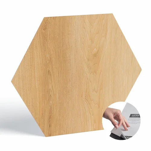 Vista 9 de BaseCore HEX Suelo de Vinilo Hexagonal Mármol Negro 5.75" DIY Autoadhesivo con Textura Azulejo de Piso Moderno Peel & Stick Azulejo de Muestra