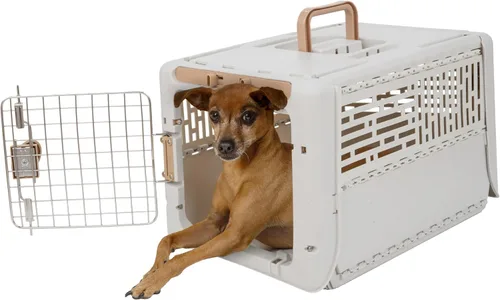 Vista 8 de SportPet Designs Transportador de viaje plegable para mascotas XS (azul), perrera de lados duros para perros pequeños, cachorros, gatos, gatitos