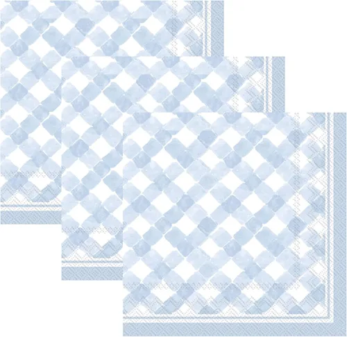 Vista 4 de IHR Ideal Home Range Servilletas de cóctel Rosanne Beck desechables de papel de 3 capas para fiestas, 5 x 5 pulgadas, color azul claro, 20