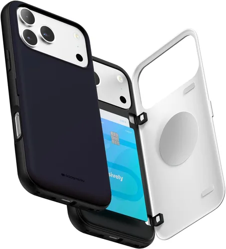 Vista 52 de GOOSPERY Parachoques magnético para puerta compatible con iPhone 15, funda con tarjetero, cartera con cierre magnético automático, protector de Azul