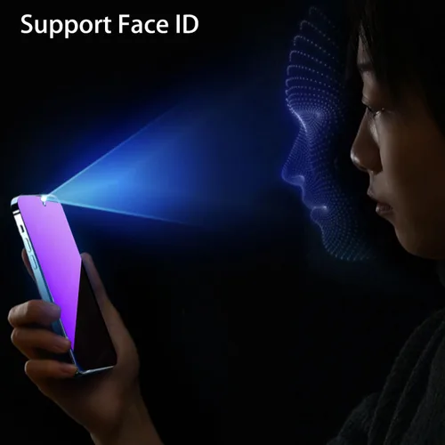 Vista 5 de Paquete de 2 protectores de pantalla de privacidad anti-azul para Samsung Galaxy S23 Ultra Anti-Spy Soft Gradient Film Support Finger Unlock 6.8