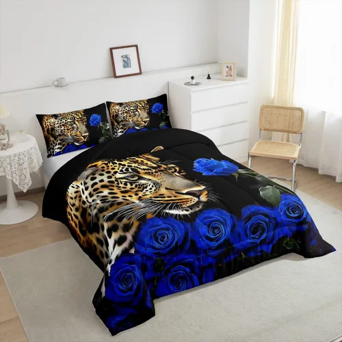 Vista 185 de Erosebridal Juego de edredón de hojas de cannabis, juego de ropa de cama de marihuana con estampado colorido de plantas, decoración bohemia de 2