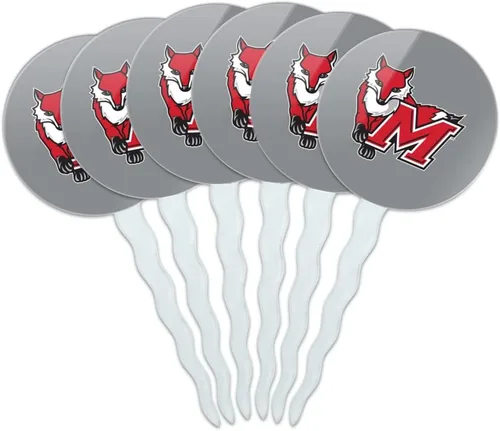Vista 191 de Abilene Christian - Juego de 6 palillos para cupcakes con logotipo secundario