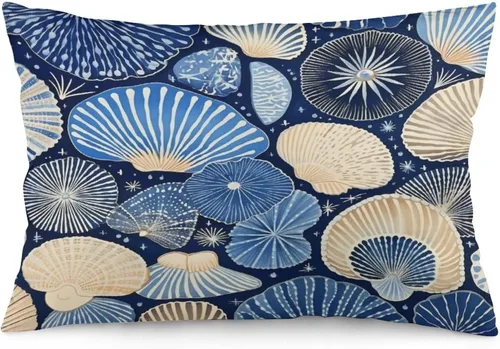 Vista 24 de Funda de almohada divertida de calavera de Halloween de 12 x 20 pulgadas, funda de almohada rústica de Halloween con cremallera oculta, suave