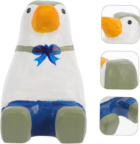 Vista 4 de Elegante soporte de madera para teléfono celular, diseño de pingüino, para mejorar la decoración de tu oficina y hogar