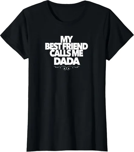 Vista 32 de My Best Friend Calls ME DADA Funny Baby Shower Present dad T-Shirt Asphalt Grey