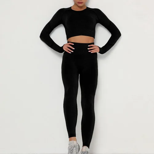 Vista 7 de Lu's Chic Conjunto corto de dos piezas para mujer, conjunto de yoga y entrenamiento de cintura alta