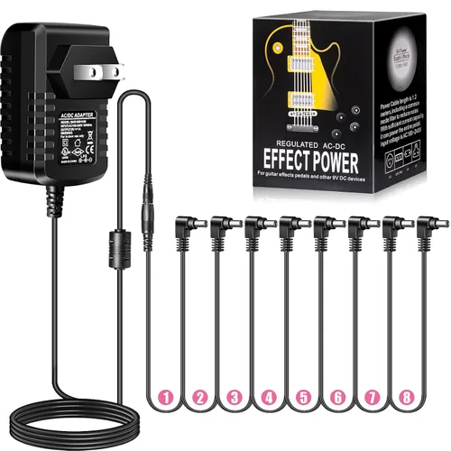 Vista 10 de Cable de alimentación de cadena margarita de 3 maneras DC para adaptador de fuente de alimentación de pedal de guitarra