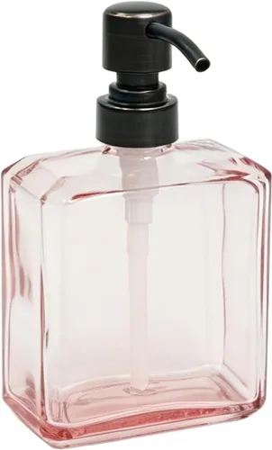 Vista 12 de Dispensador de jabón de vidrio ámbar rectangular, bomba negra, 13.5 Botella ámbar con bomba negra