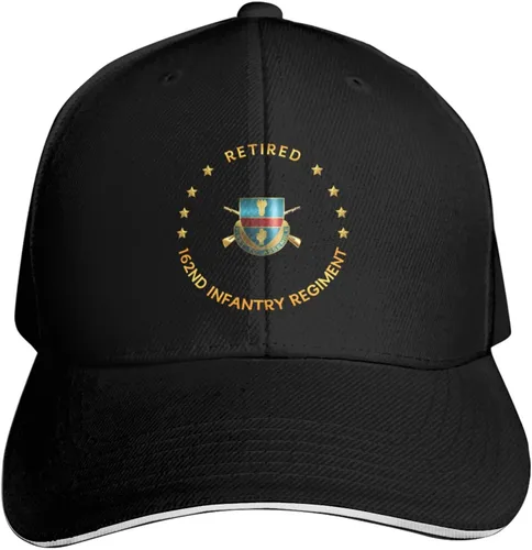 Vista 3 de US 162nd Infantry Regiment Retired Adjustable Baseball Cap for Outdoor Sun Protection - Men & Women Black