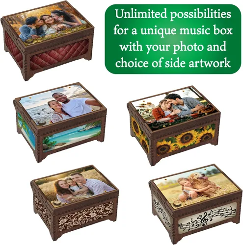 Vista 4 de Caja de música MP3 superior personalizada de la foto, reproduce cualquier canción personalizada, regalo impreso de la imagen
