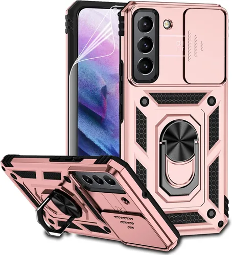 Vista 15 de Funda para Samsung Galaxy S22 con cubierta para lente de cámara, protector de pantalla HD, doble capa de grado militar, probada contra caídas