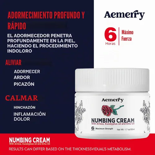 Vista 4 de Crema anestésica Máxima Fuerza: Crema anestésica extra fuerte - Hasta 6 horas de entumecimiento para uso multiusos
