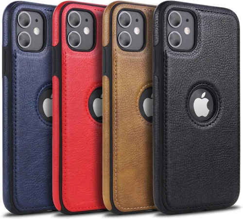 Vista 2 de Funda de cuero retro para iPhone 11 contraportada contraportada suave TPU Business Shell teléfono caso (negro, para iPhone 11)