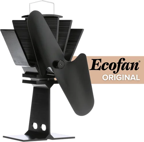 Vista 2 de Caframo Ecofan Original - Ventilador estufa con paletas, Metal, Negro (Black Blade), S