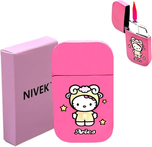 Vista 13 de NIVEK Encendedor de gatito Y2k 12 Consetelaciones Horóscopo Astrología Zodiaco Signos de nacimiento Pretty Pink Flame Kawaii Coleccionable Japonés