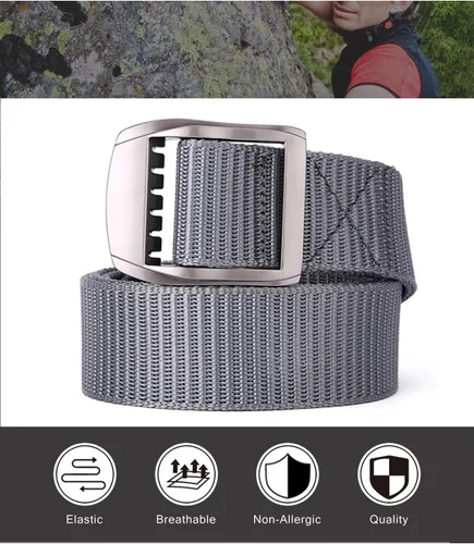 Vista 2 de Cinturón de trabajo de nailon para hombre de 1.5 pulgadas, cinturón de trabajo simple para uso diario