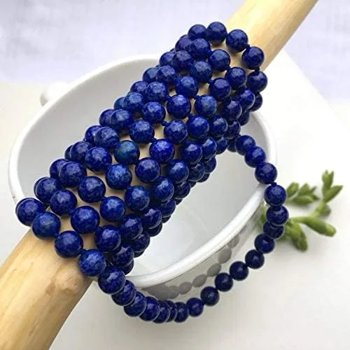 Vista 3 de Lapislázuli - Collar de cuentas anudadas a mano, collar largo de lapislázuli, collar de doble envoltura o joyería de cuentas de piedras preciosas