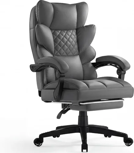 Vista 9 de Dowinx Silla de oficina grande y alta con cojín de resorte de bolsillo, sillas de juegos de computadora de respaldo alto con reposabrazos