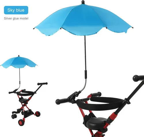 Vista 7 de TITA-DONG Paraguas para silla con abrazadera, silla de playa ajustable universal, con protección UV, sombrilla para silla de patio, silla de playa