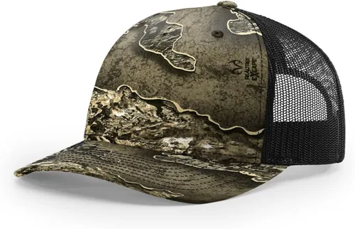 Vista 31 de Richardson 112 - Gorra de camionero de 5 paneles de alta calidad, ajustable, gorra Richardson en blanco estructurada Bark Duck Camo / Marrón