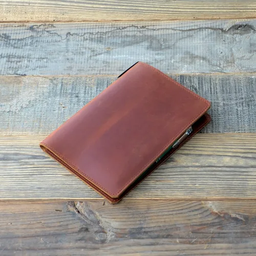 Vista 6 de JJNUSA Funda de cuero compatible con tops The Legal Pad Writing Pads de 5 x 8 pulgadas, regla legal, cuadernos envejecidos funda de cuero genuino A5