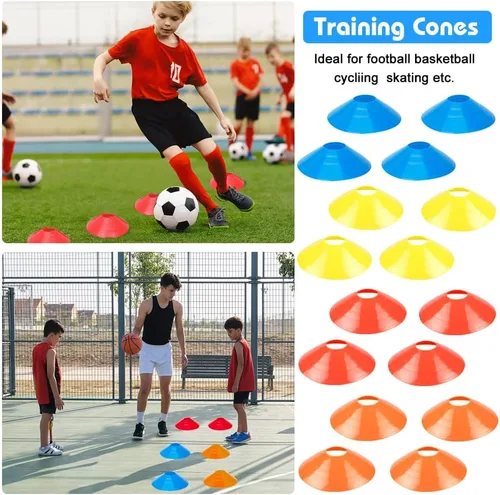 Vista 6 de Juego de entrenamiento de velocidad y agilidad para fútbol - Escalera de agilidad de 20 pies, 12/16 conos deportivos y entrenador de patada