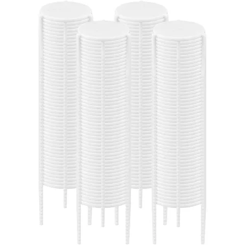 Vista 2 de Protector de tapa para pizza, soporte de plástico blanco para el hogar o restaurante, paquete de 200