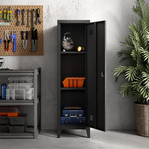 Vista 5 de MIOCASA Armario de Metal para Oficina en Casa, Gabinetes de Almacenamiento con Puertas y Estantes, Armario de Archivo con Cerradura, Organizador