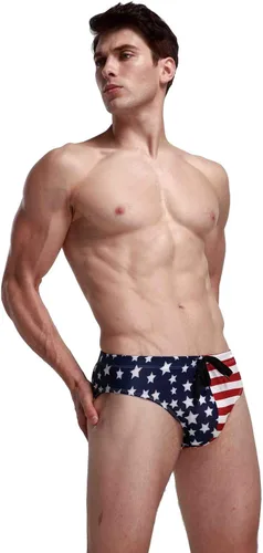 Vista 2 de Traje de baño de playa con estrellas y bandera de Estados Unidos para hombre