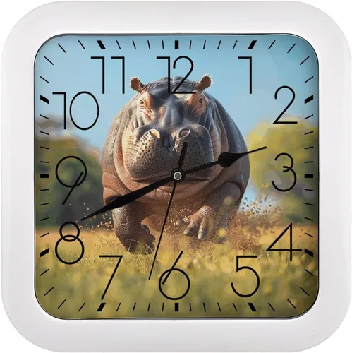 Vista 15 de 10" Square Modern Wall Clock,Americana Flag Deer Print Kitchen Clocks Wall Battery Operated,Silent Non Ticking Unique Funny Cute Wall Clock for