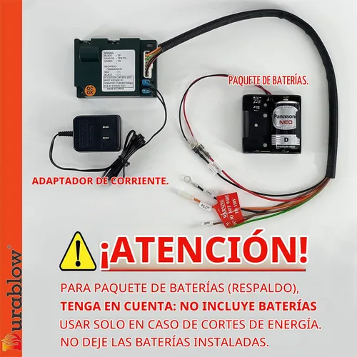 Vista 2 de Durablow DC594 - Batería de 3 V CC compatible con Dexen, Módulo de control electrónico IPI para chimenea HHT 593-592, GM-6KA, 350-M, 6K (593-594A)