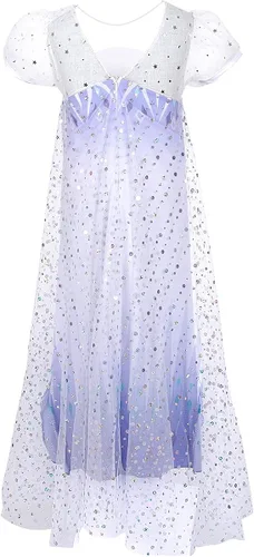 Vista 3 de Disfraz de princesa blanco para niñas pequeñas, disfraz de Halloween y cosplay