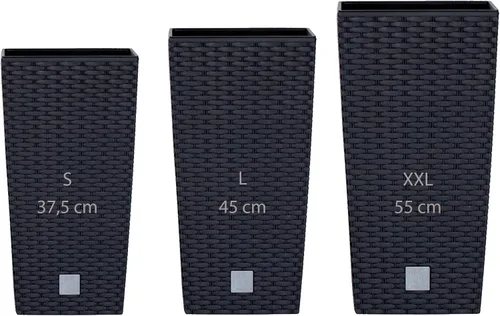 Vista 6 de WELLHOME - Juego de 3 macetas altas (11,4/26,6/49 litros), color antracita