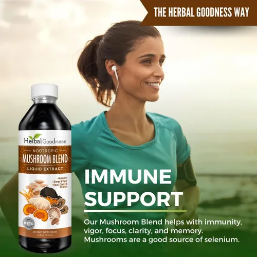 Vista 4 de Mezcla de hongos nootrópicos - Suplemento orgánico de hongos melena de leones Shiitake Chaga Cordyceps Maitake Reishi Cola de pavo Polvo de hongos