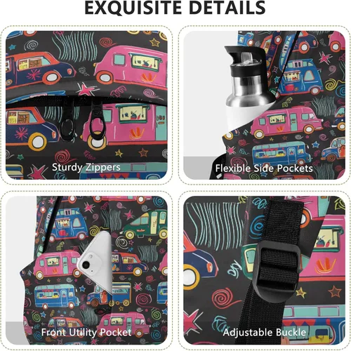 Vista 5 de Lindo coche casual Daypacks mochila 15.6 pulgadas portátil mochila para mujeres y hombres se adapta a negocios turísticos B0404640