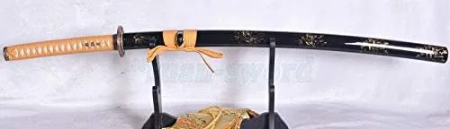 Vista 2 de Espada GLW 41''japonés Samurai espada Katana 1060 alto carbono Tang Blade Sharp