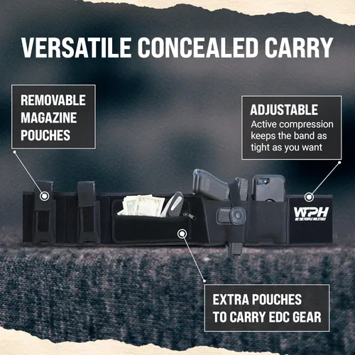 Vista 5 de We The People Holsters - Funda de banda abdominal universal para porte oculto