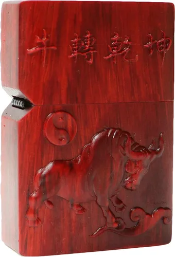 Vista 7 de Carcasa exterior de palisandro Huanghuali natural tallado para módulo Zippo (1000 brazos Avalokiteshvara de la diosa 3#)