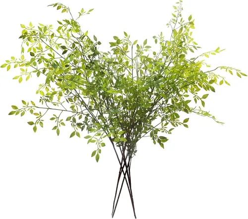 Vista 9 de Melorca&Guilla Plantas artificiales, 3 tallos de eucalipto falsos verdes de 39 pulgadas, ramas sintéticas para jarrón, ramas artificiales