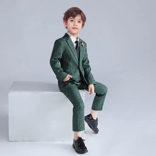 Vista 4 de Conjunto de 2 piezas para niños y niñas, conjunto de pantalones y blazer a la moda para bodas