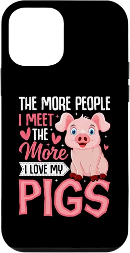Vista 12 de iPhone 15 The More People I Meet the More I Love My Pigs Animal Lover Case
