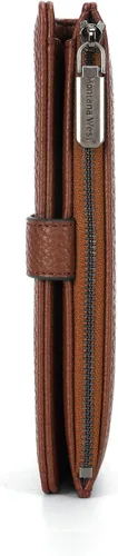 Vista 6 de Montana West Cartera para mujer con bloqueo RFID y bolsillo para monedas con cremallera, D Grande Marrón, Vintage