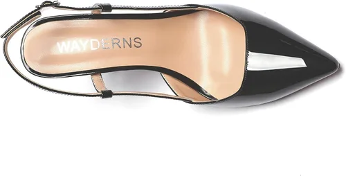 Vista 3 de WAYDERNS Zapatos de tacón bajo con correa de tobillo y puntera puntiaguda para mujer, 1.5 pulgadas