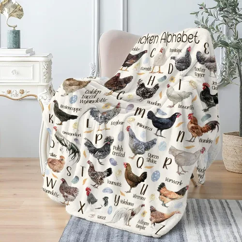 Vista 18 de Manta de franela con diseño del alfabeto de animales, súper suave, ligera, para niños, adultos, adecuada para sofá, cama, campamento, viajes, todas