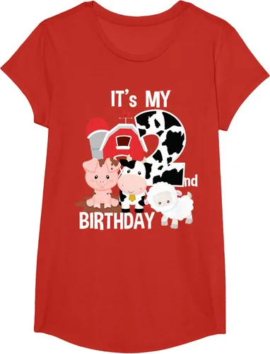 Vista 41 de Camiseta para fiesta de 2 años con texto en inglés "It's My 2nd Birthday", Negro