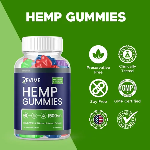 Vista 2 de Revive Gummies – Revive Hemp Gummies Mezcla de cáñamo de primera calidad, suplemento de extracto de cáñamo de fórmula avanzada Revive, gomitas