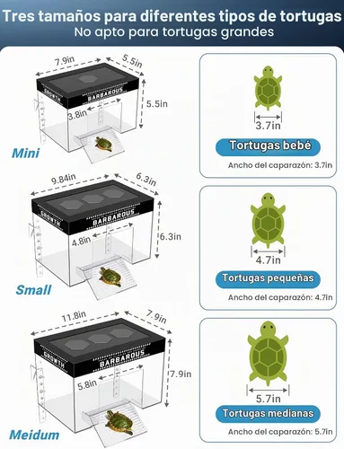 Vista 3 de GOZILLA Plataforma ajustable para tomar tortugas, 9.8 x 6.3 x 6.3 pulgadas, cubierta de tortuga acrílica y muelle, plataforma colgante
