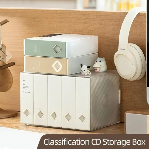 Vista 4 de Funda para CD, capacidad para 120 unidades, para CD/DVD, cartera, de plástico duro, para discos de DVD, carpeta de almacenamiento para automóvil