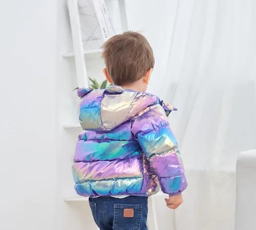 Vista 6 de Abrigos de invierno para niños 3D con capucha alternativa para bebés niños y niñas 6M-5T